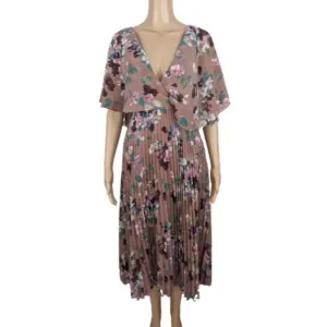 ASOS Floral Print Pleated Skirt Midi Dress 4