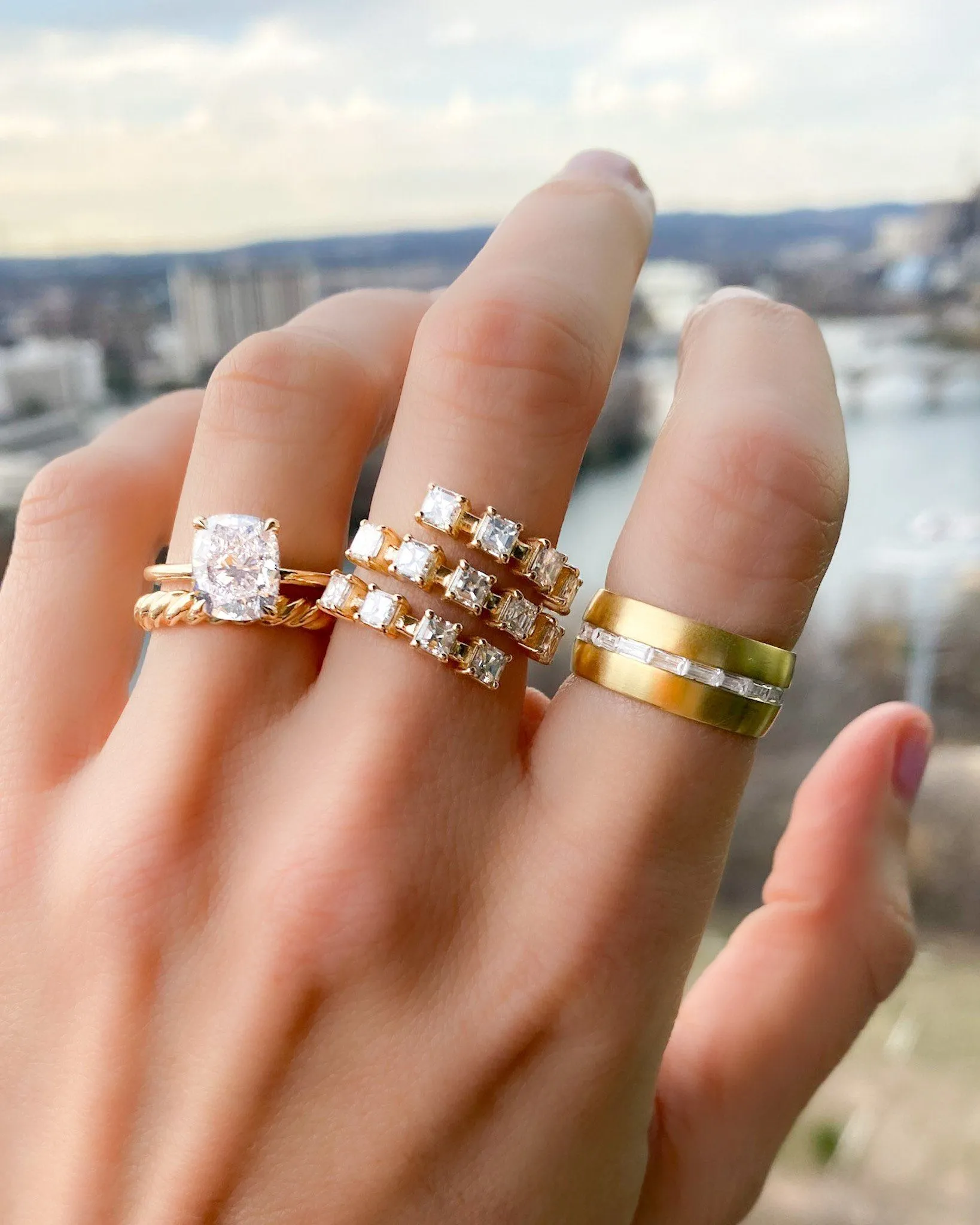 Asscher Wrap Diamond Ring