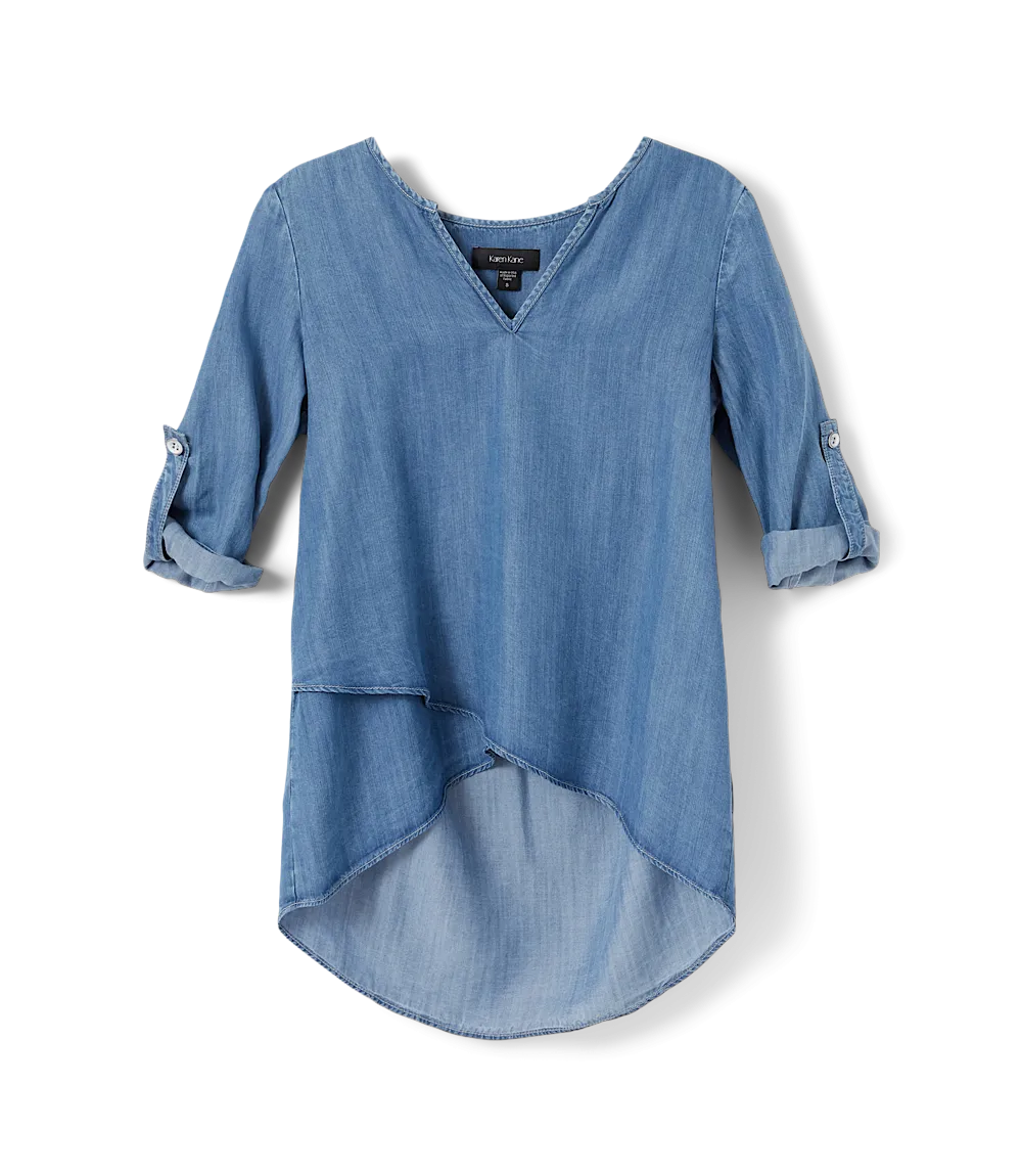 Asymmetric Hem Wrap Top