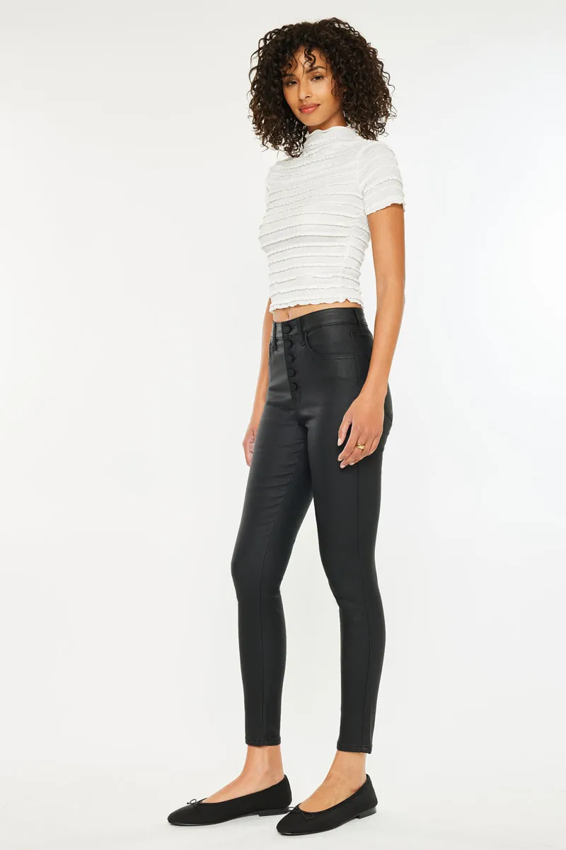 Autumn High Rise Faux Leather Ankle Skinny Pants