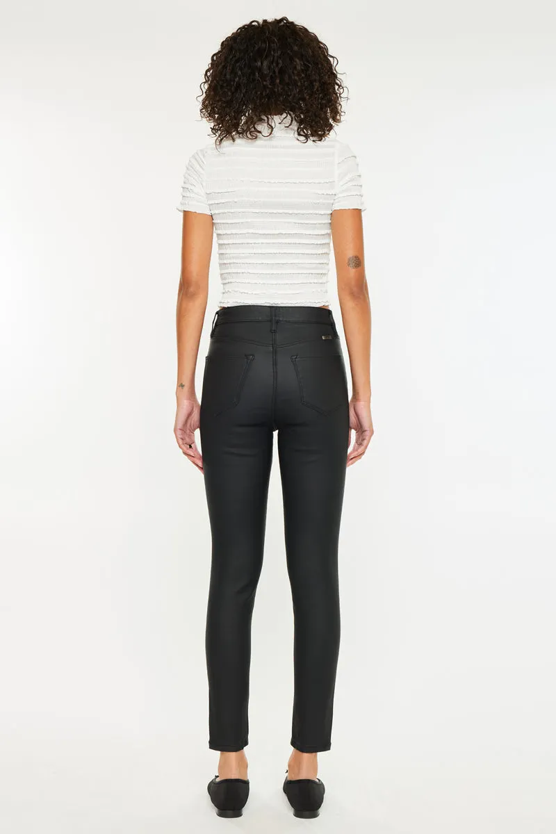 Autumn High Rise Faux Leather Ankle Skinny Pants