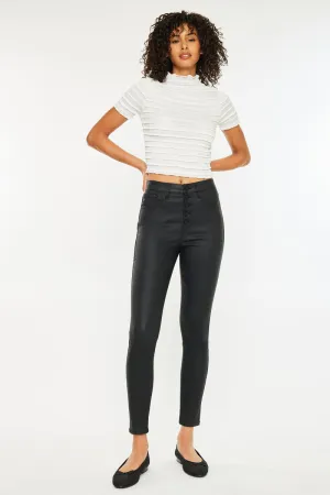Autumn High Rise Faux Leather Ankle Skinny Pants