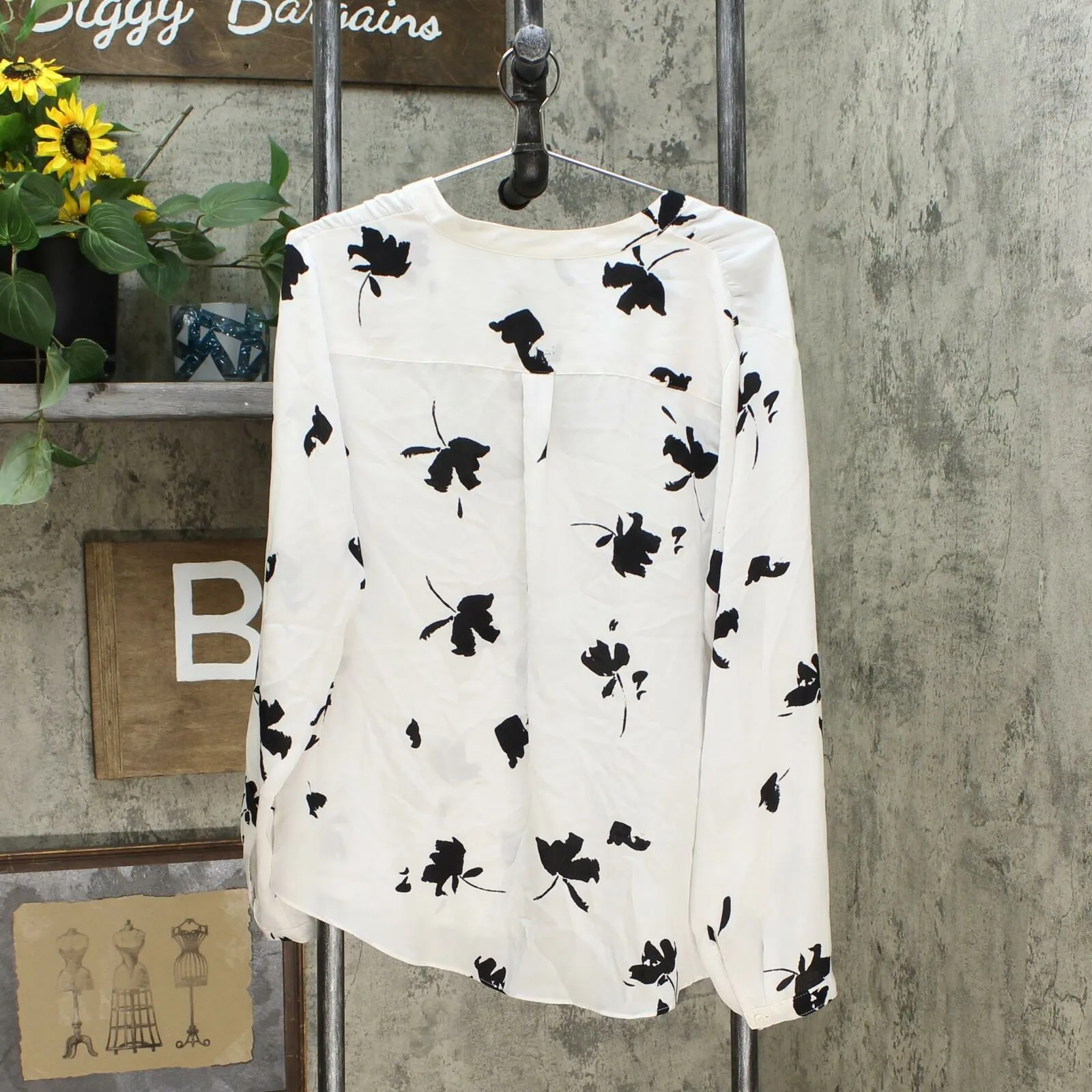 Ava & Viv Women's Plus Size Floral Print Long Sleeve Blouse