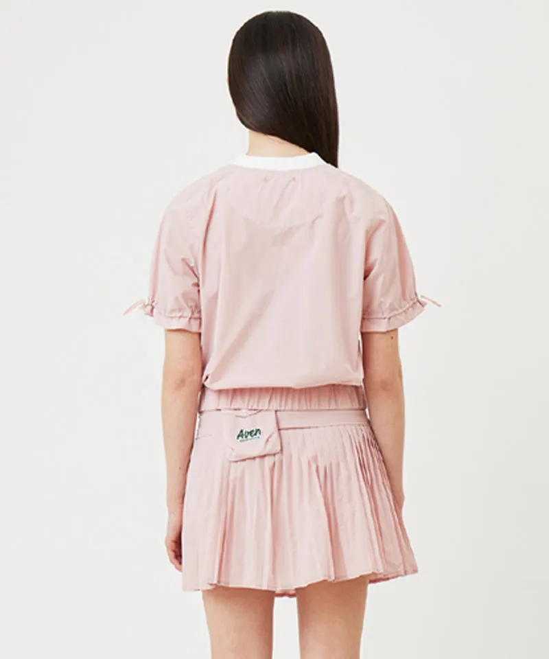 AVEN Shirring Short Sleeve Anorak - Pink