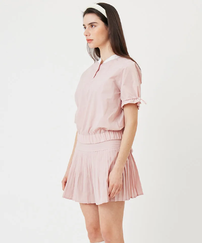 AVEN Shirring Short Sleeve Anorak - Pink