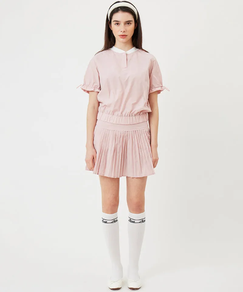 AVEN Shirring Short Sleeve Anorak - Pink