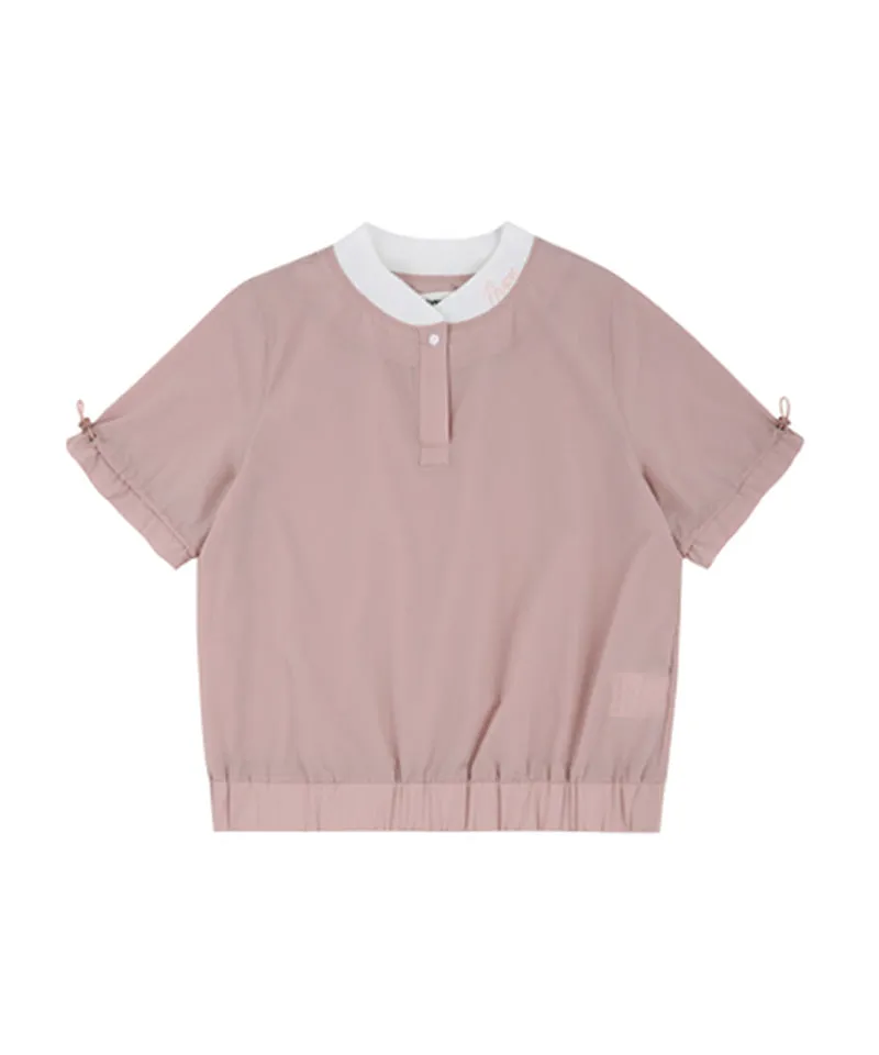 AVEN Shirring Short Sleeve Anorak - Pink