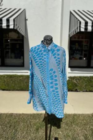 Averardo Bessi Mandarin Collar Silk Blouse in Gallery 050
