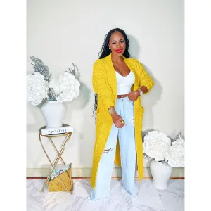 BABE ITS COLD MAXI KNIT OVERSIZED CARDIGAN (YELLOW)