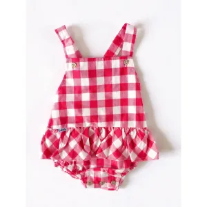 Babidu Red Gingham Romper