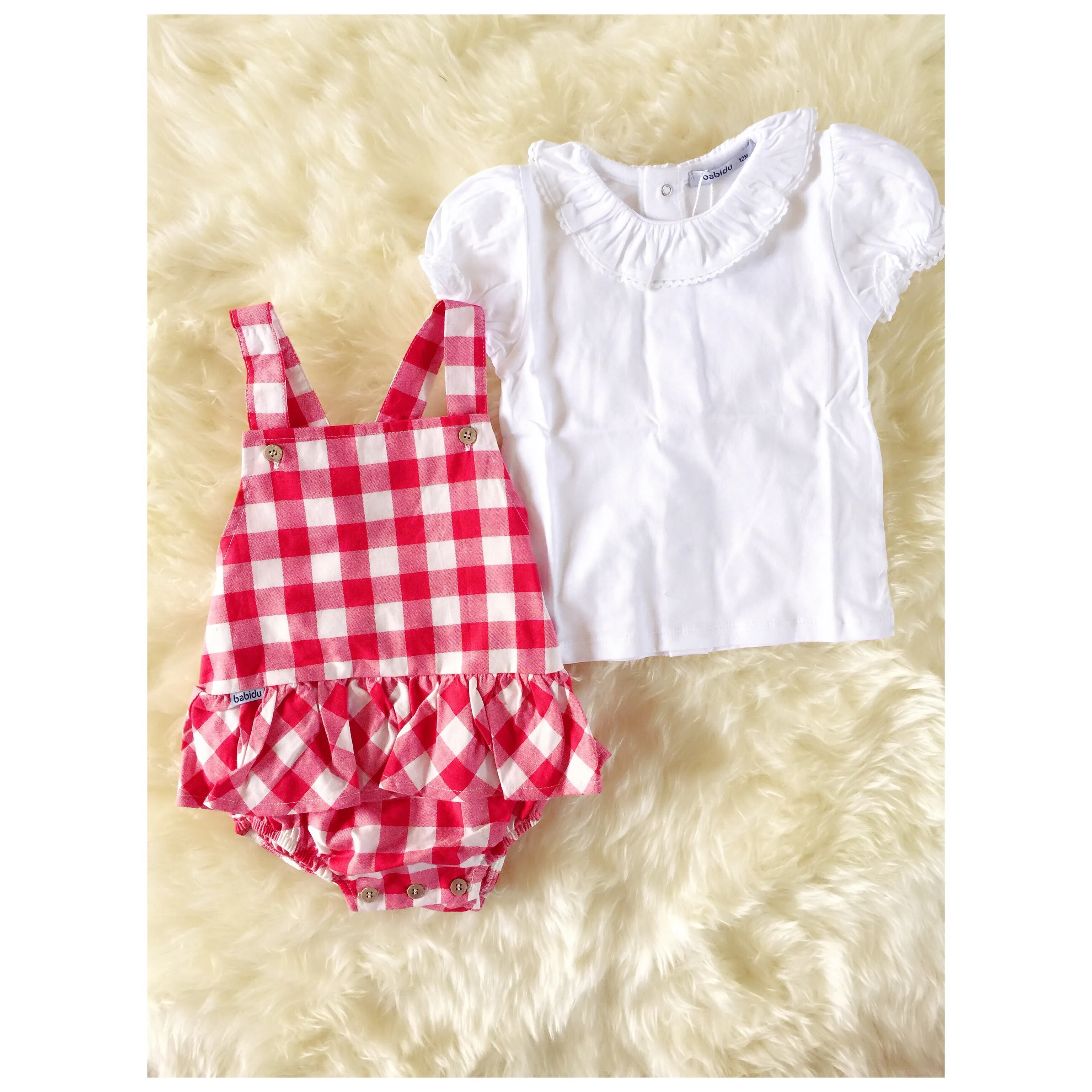 Babidu Red Gingham Romper