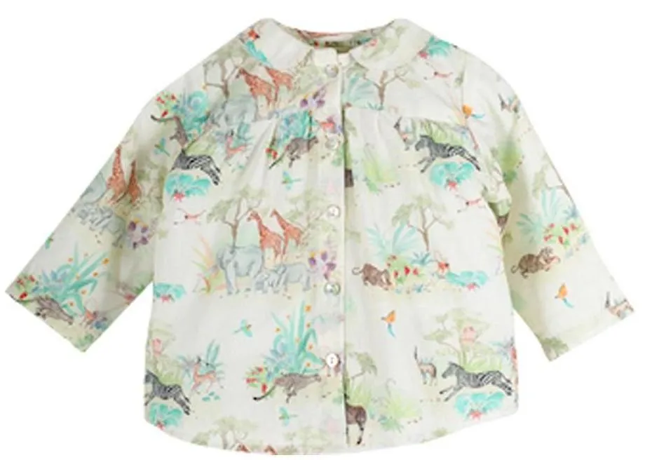 Baby Girl Polida Savanna Print Blouse