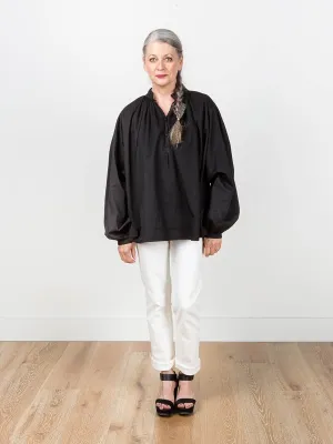 balloon sleeve blouse - black