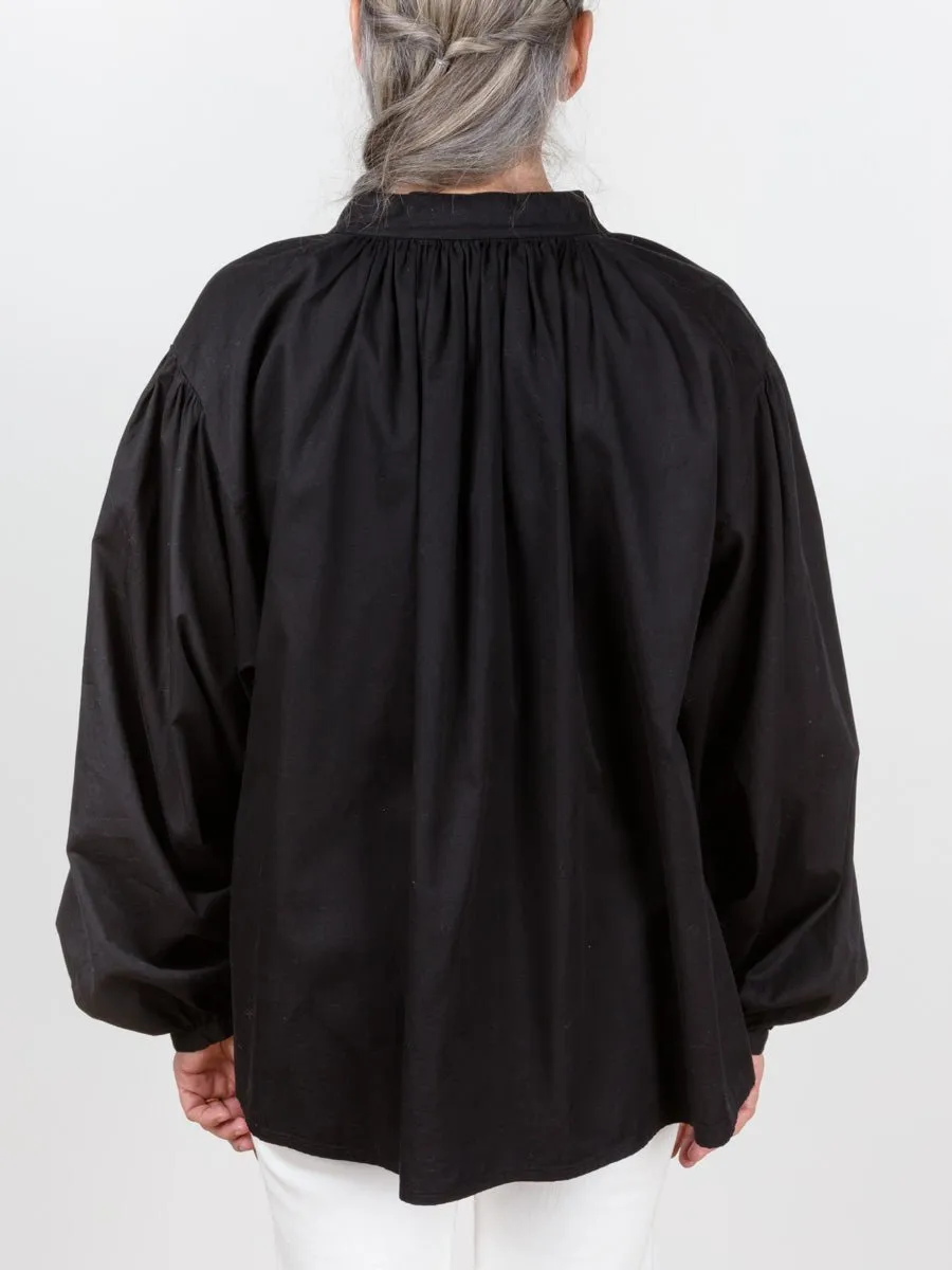 balloon sleeve blouse - black
