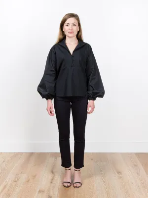 balloon sleeve blouse - black