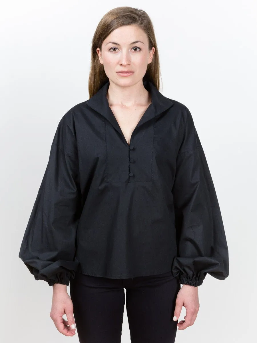 balloon sleeve blouse - black