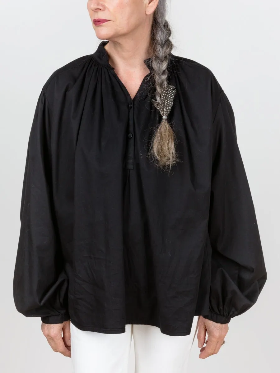 balloon sleeve blouse - black