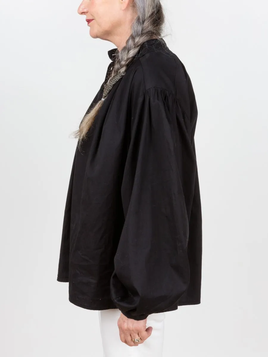 balloon sleeve blouse - black