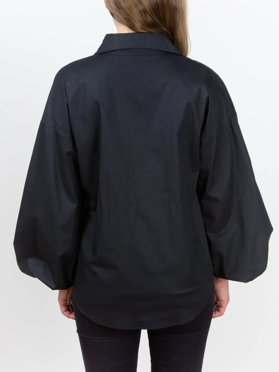 balloon sleeve blouse - black