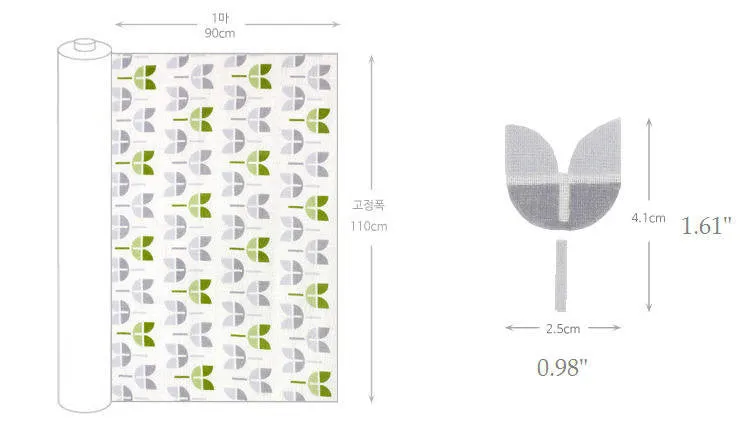 Bamboo Cotton Gauze - Tulips - Pink, Green, Yellow or Solid Off White - 44" Wide - By the Yard 75361
