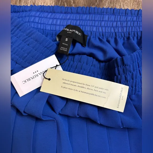 Banana Republic | NWT Pleated Ruched Waist Maxi Skirt Cobalt Blue, Small Petite