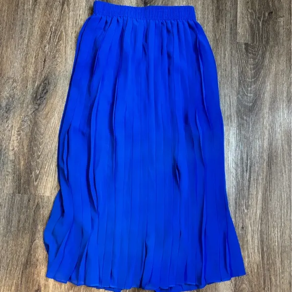 Banana Republic | NWT Pleated Ruched Waist Maxi Skirt Cobalt Blue, Small Petite