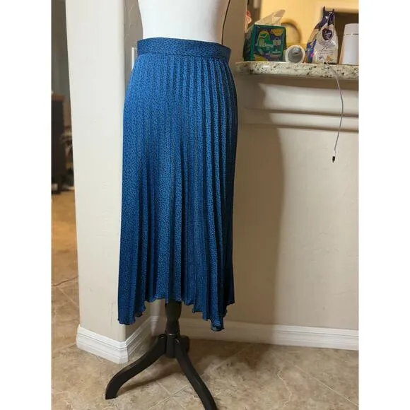 Banana Republic Pleated High-Low Skirt Blue Size 2