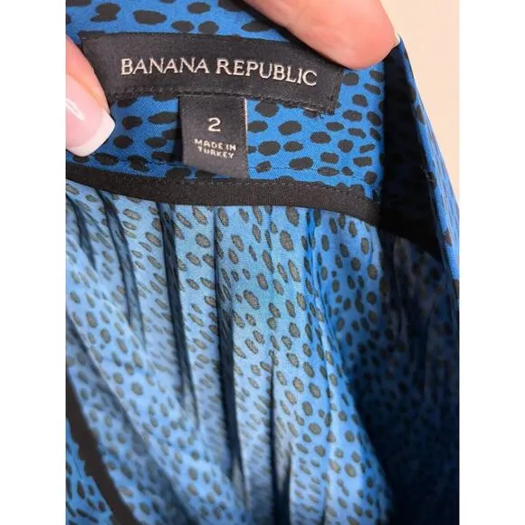 Banana Republic Pleated High-Low Skirt Blue Size 2