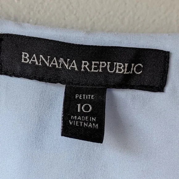 Banana Republic Spring Floral Faux Wrap Maxi Dress Sz 10 Petite Soft Blue