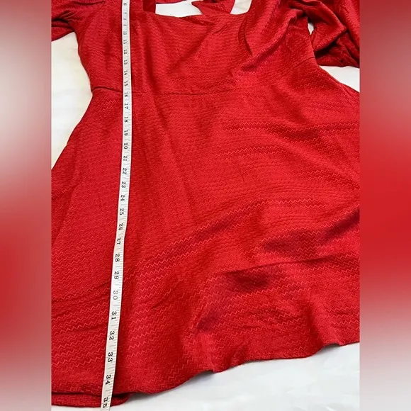 Band Of The Free JOSETTE RED PUFF SLEEVE MINI DRESS Size Medium