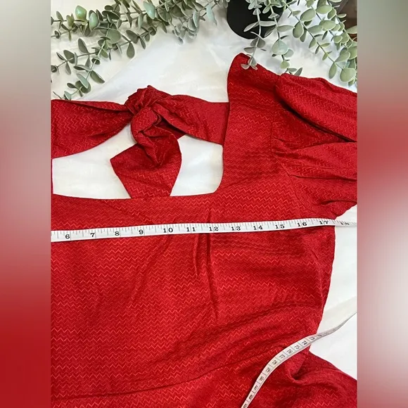 Band Of The Free JOSETTE RED PUFF SLEEVE MINI DRESS Size Medium