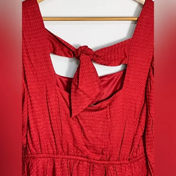 Band Of The Free JOSETTE RED PUFF SLEEVE MINI DRESS Size Medium