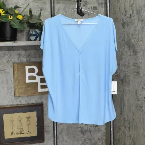 Bar III Womens Plus Size Seamed V-Neck Top 10819154 Blue 1X