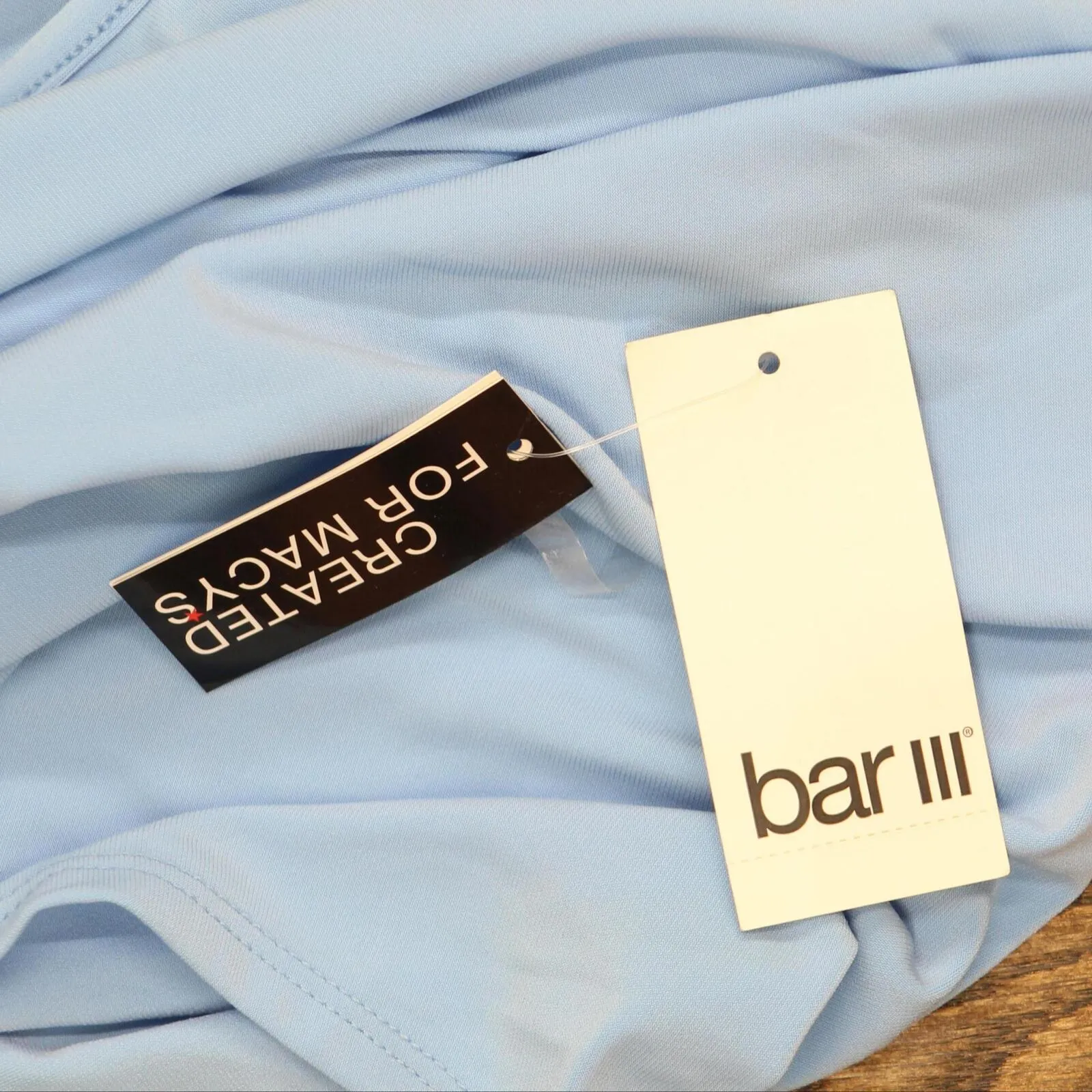 Bar III Womens Plus Size Seamed V-Neck Top 10819154 Blue 1X