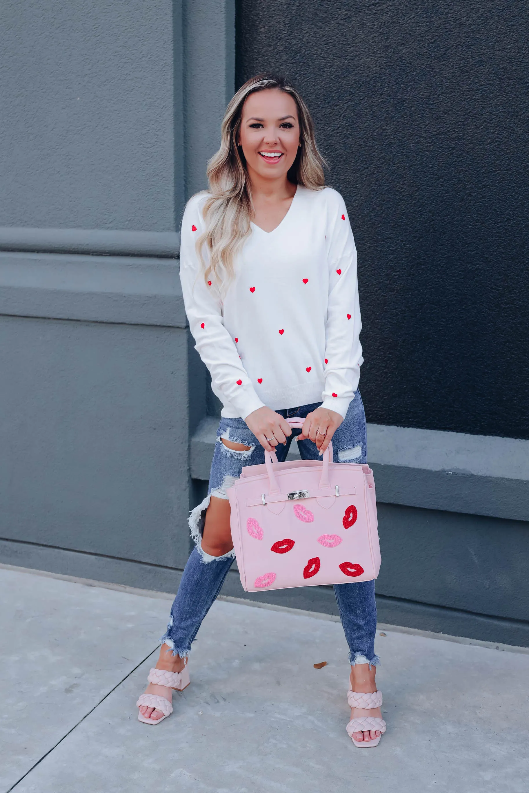Beating Heart V-Neck Sweater