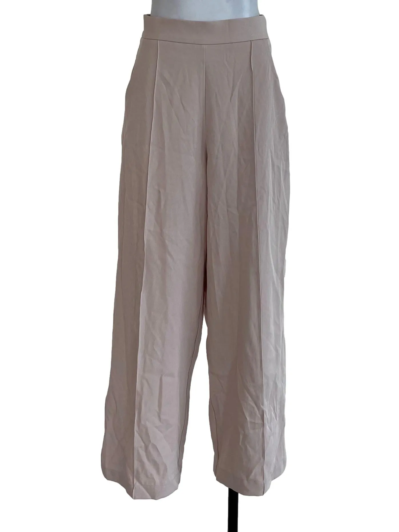 Beige Plain Pants