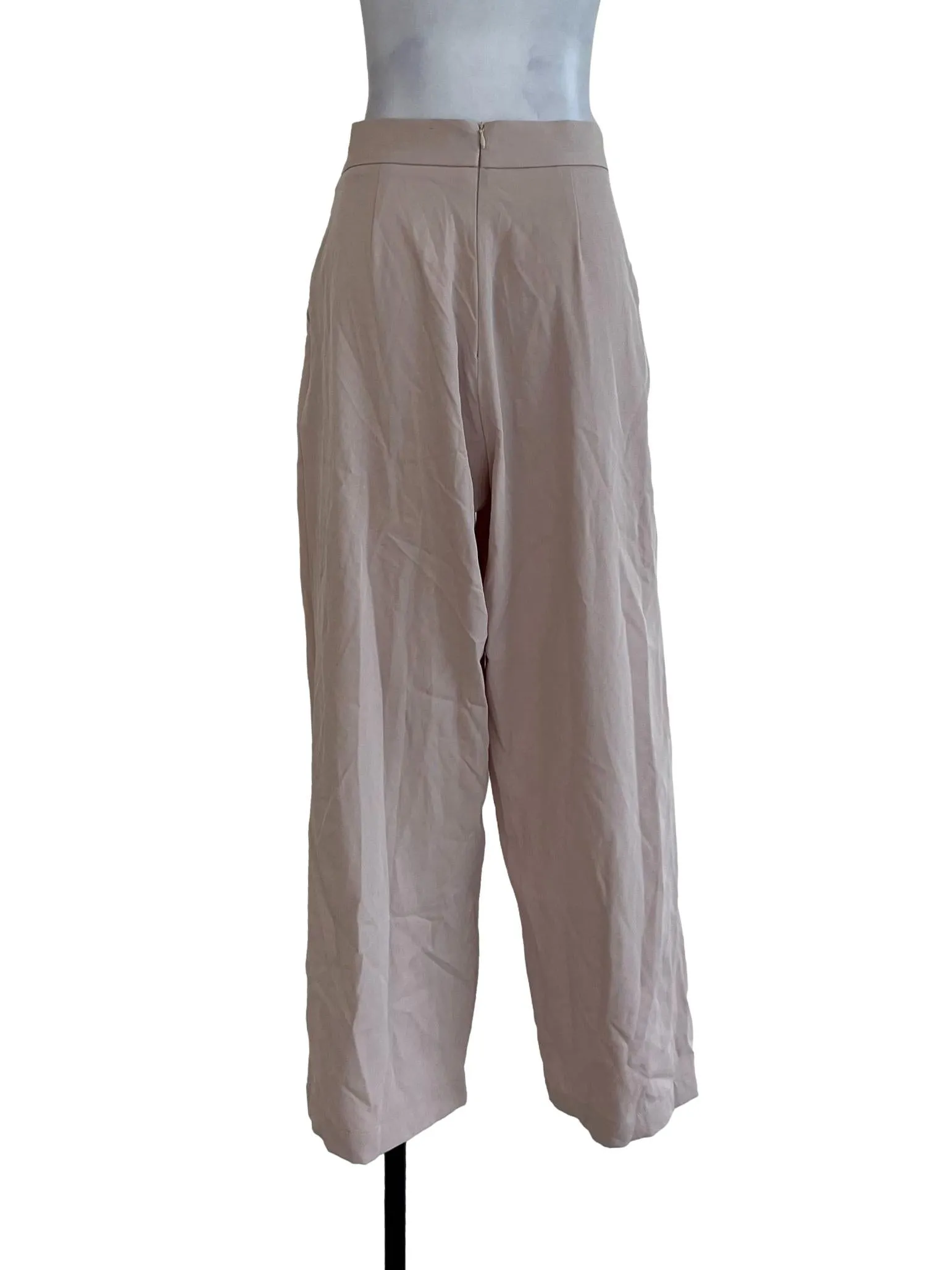 Beige Plain Pants