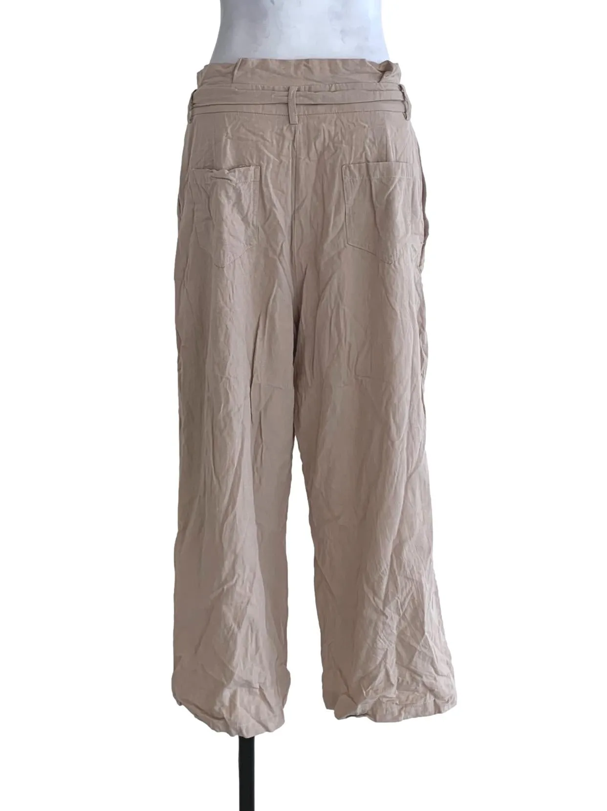 Beige Plain Trouser