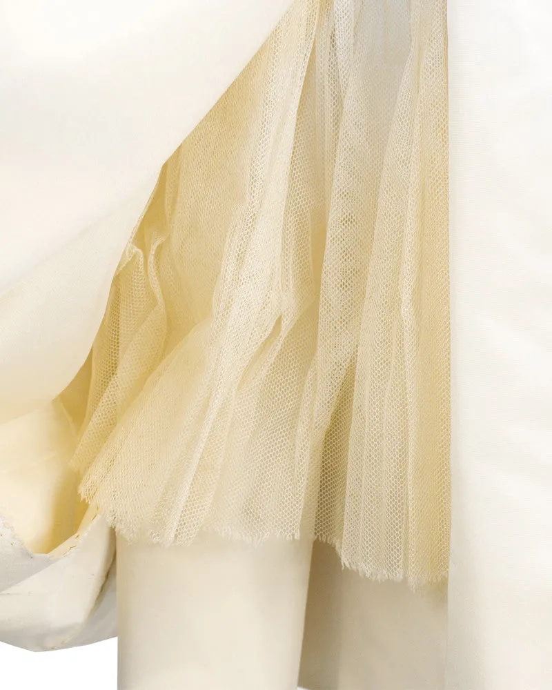 Beige Silk Robe du Soir