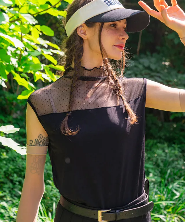 BENECIA 12 Dot Cap Sleeve - Black