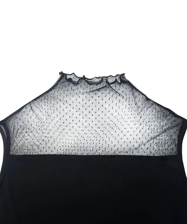 BENECIA 12 Dot Cap Sleeve - Black