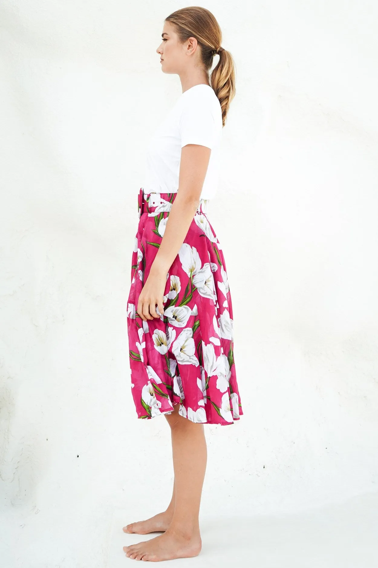 Birdy Skirt #2 Cotton Musola (White Tulip)