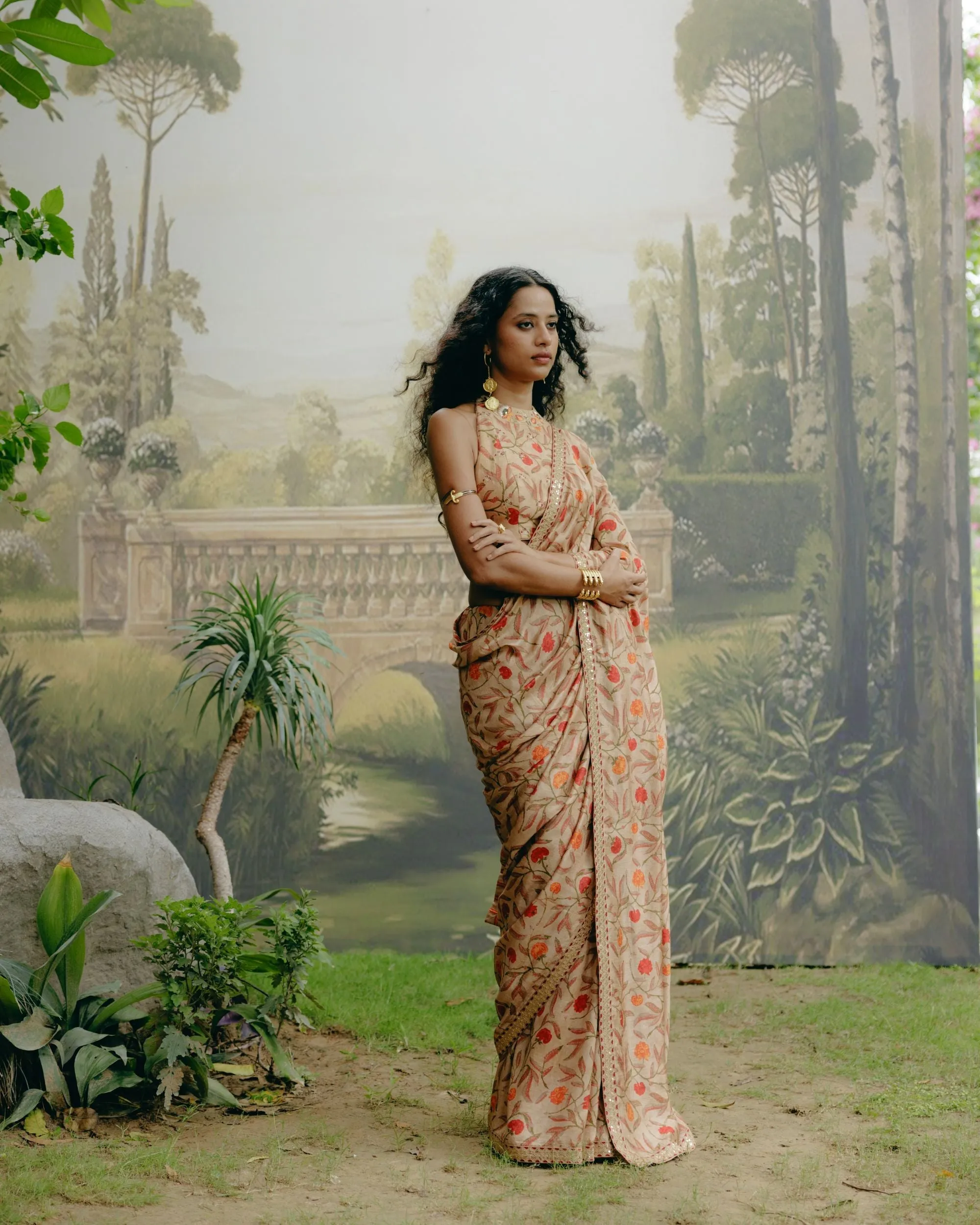 Biscuit brown saree