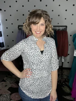 Black & White Spotted Henley