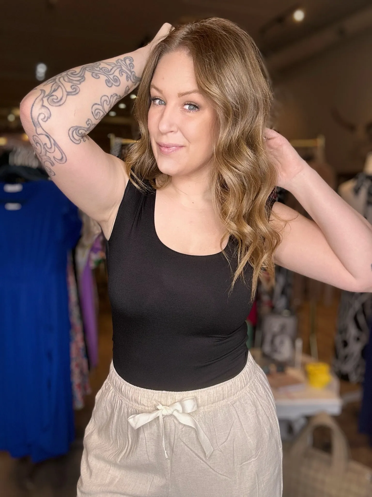 Black Cap Sleeve Top