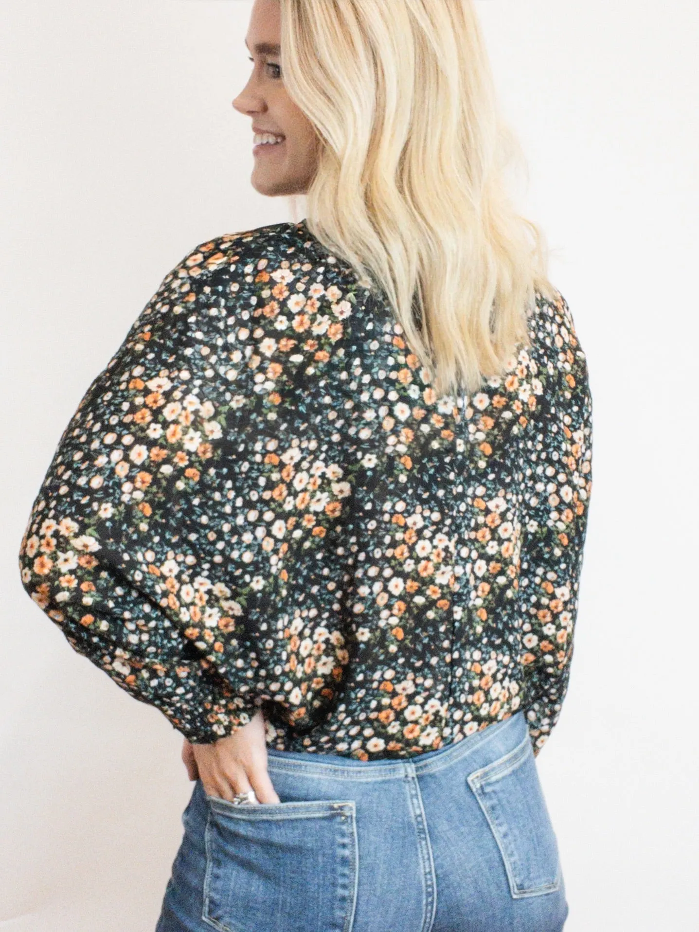Black Floral Blouse