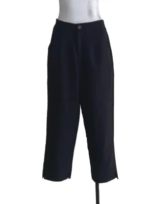 Black High-Rise Straight Trousers