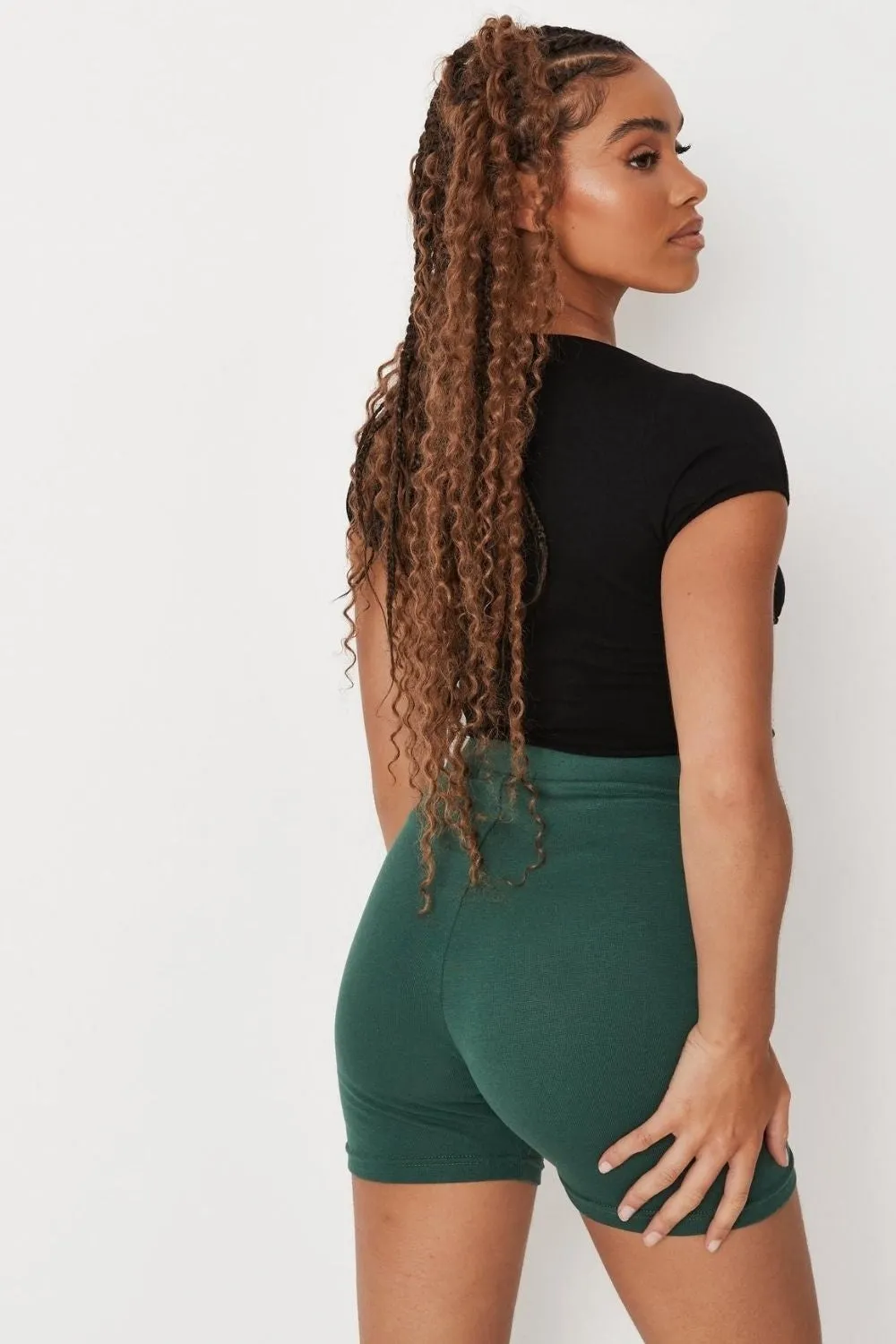 Black Laceup Front Cap Sleeve Milkmaid Top