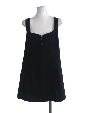 Black Linen Flare Mini Dress