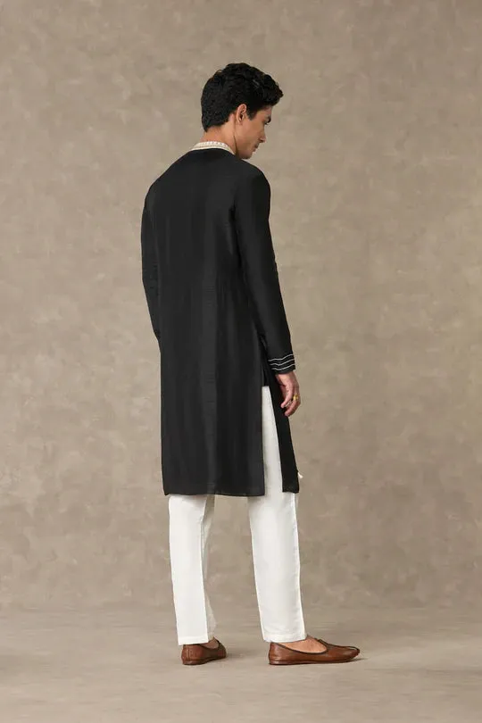 Black Tassel Kurta With Pants